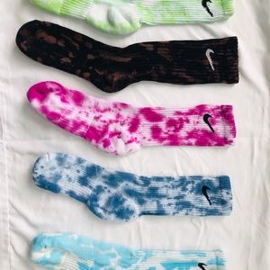 Tye dye white Nike socks